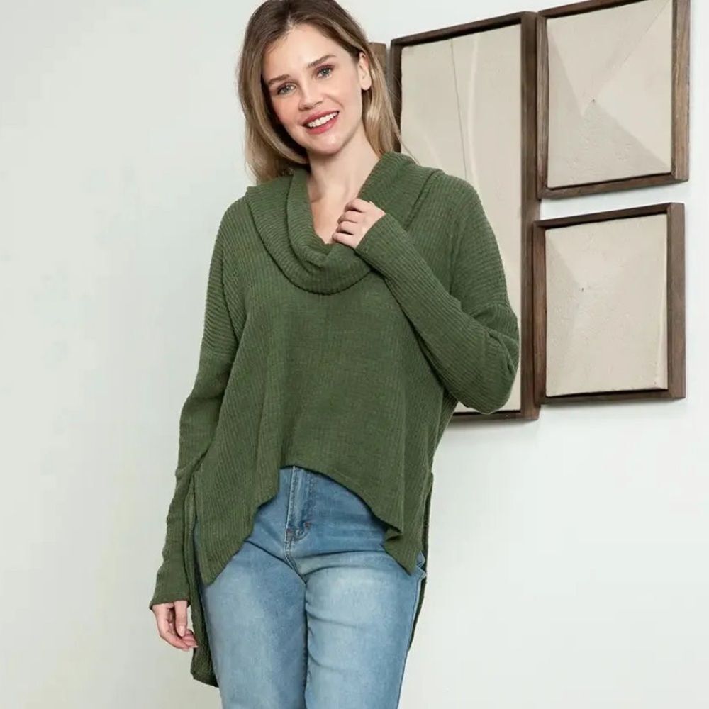 Hummingbird Olive Knit Sweater
